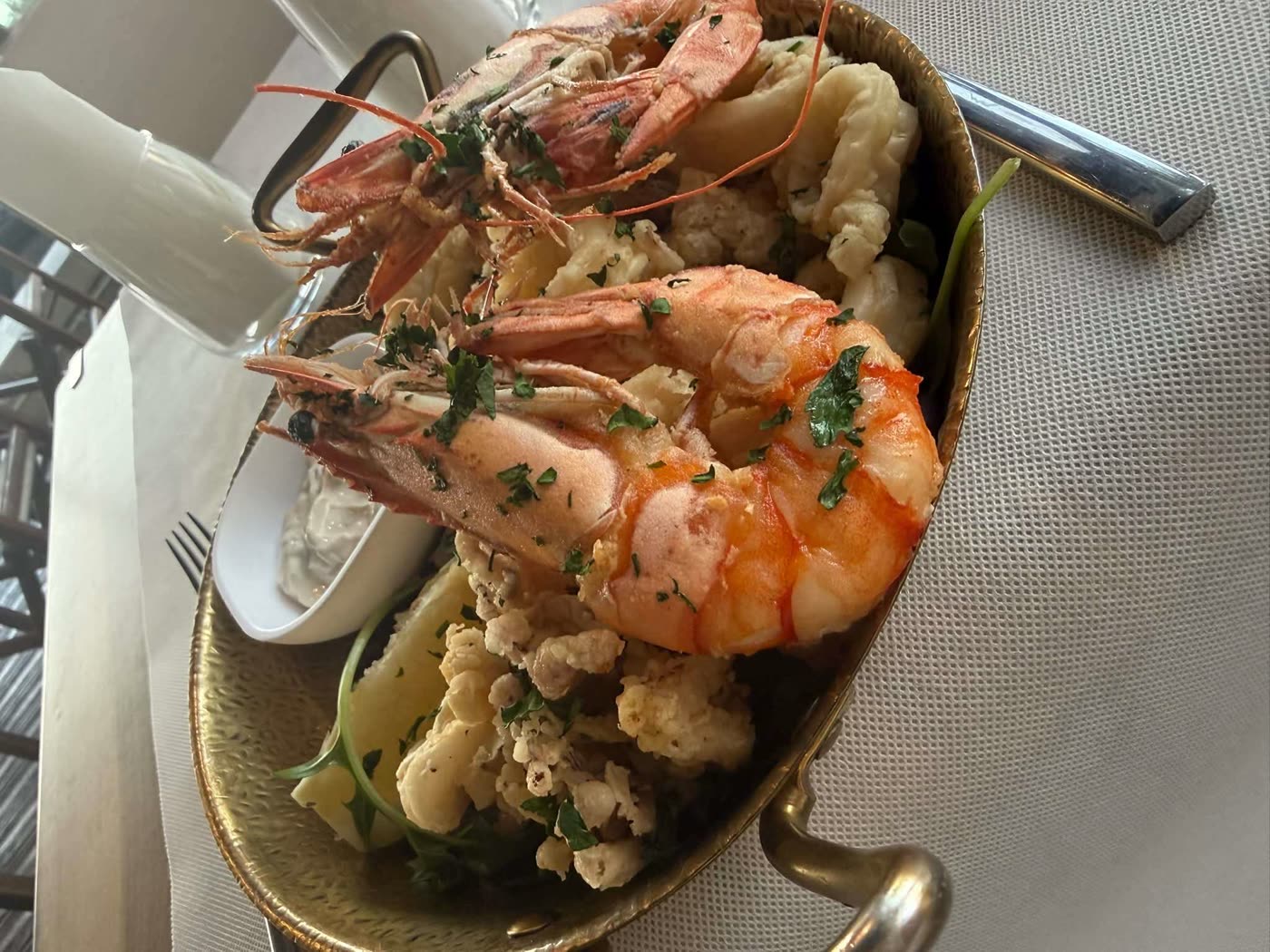 Spécialités de la mer servies à L'Onda